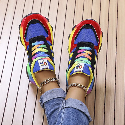 Melody | Vibrant Rainbow Design Shoes-5