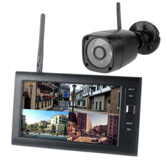 7-inch wireless security system: 4-channel monitor & weatherproof night vision cameras 0