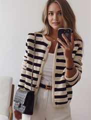 MYLAH | Elegant Striped Cardigan-1