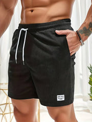  Men's Casual Shorts - Elastic Waist - Adjustable Drawstring - Textured Fabric-1