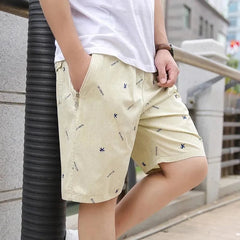  Men’s Casual Shorts - Breathable Cotton Blend - Relaxed Fit - Knee-Length - Zipper Pocket-1