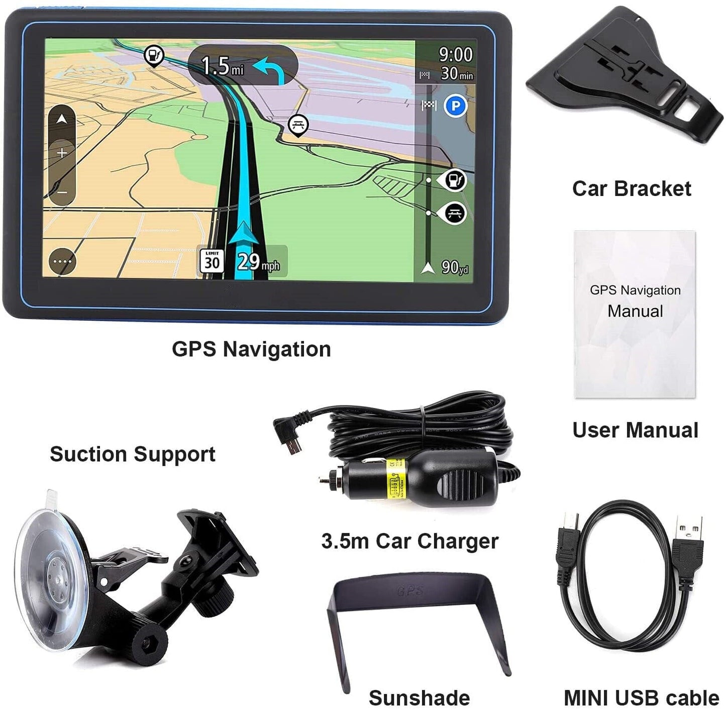 7" GPS Navigation System – 2025 Upgraded Sat Nav for Cars & Trucks 7