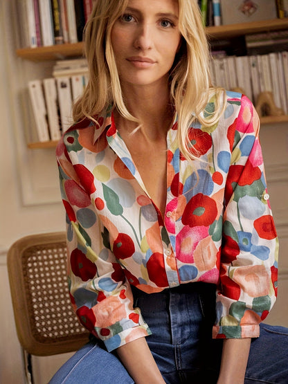  Vienna | Stylish Red Floral Blouse-2