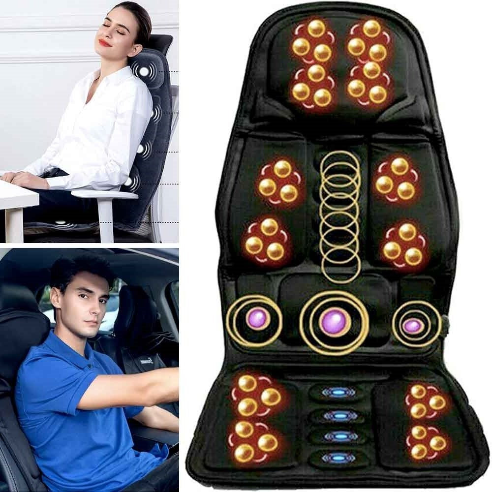 8 Mode Massage Chair Pad With Heated Back Neck Cushion For Car & Home 1