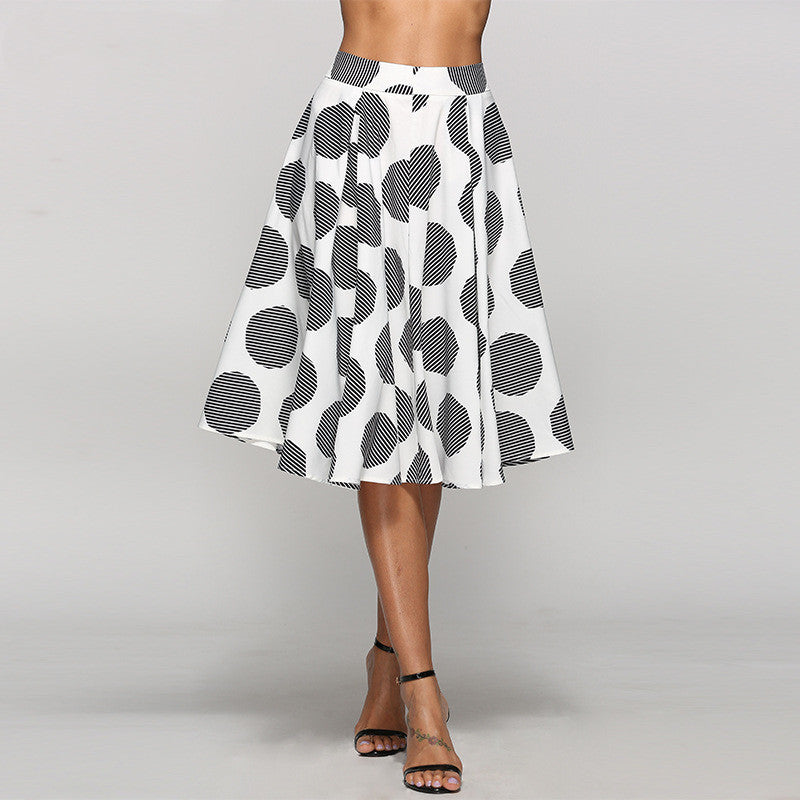 Polka Dot Midi Circle Skirt