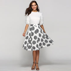 Polka Dot Midi Circle Skirt