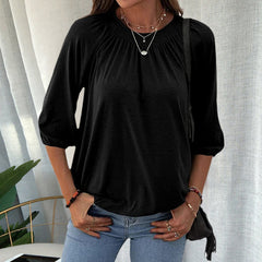  DELILAH | Versatile Classic Crew Neck Shirt-4