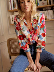  Vienna | Stylish Red Floral Blouse-4