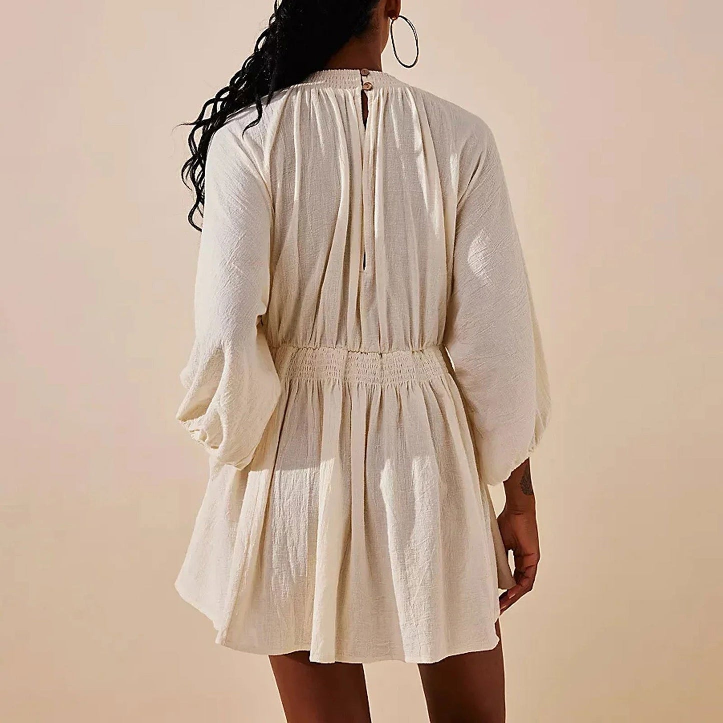  AUDREY | Chic Deep V-Neck Mini Dress for Effortless Elegance-6