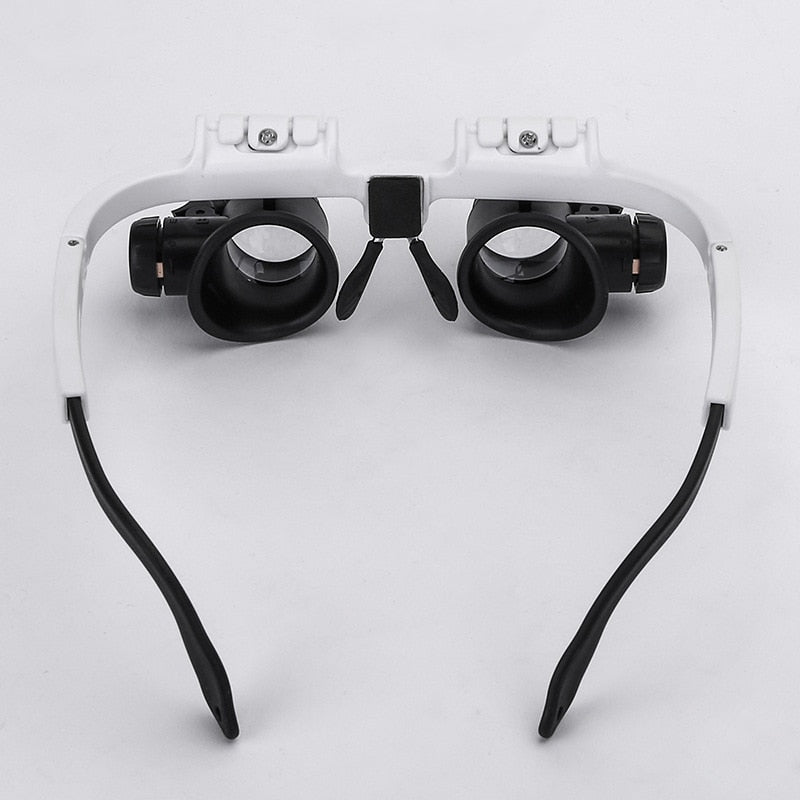 Adjustable LED enlargement glasses with 8x, 15x and 23x enlargement for hobbies and precision work 2
