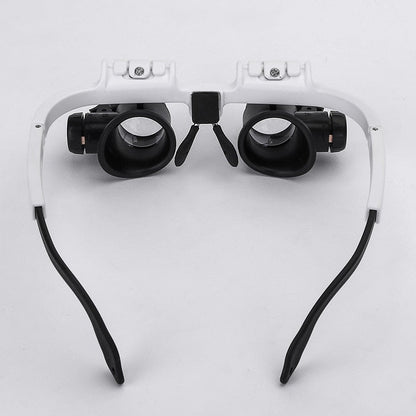 Adjustable LED enlargement glasses with 8x, 15x and 23x enlargement for hobbies and precision work 2