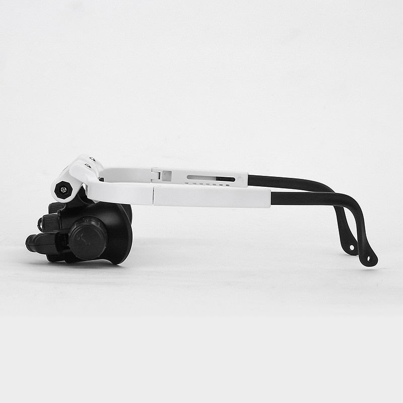 Adjustable LED enlargement glasses with 8x, 15x and 23x enlargement for hobbies and precision work 3