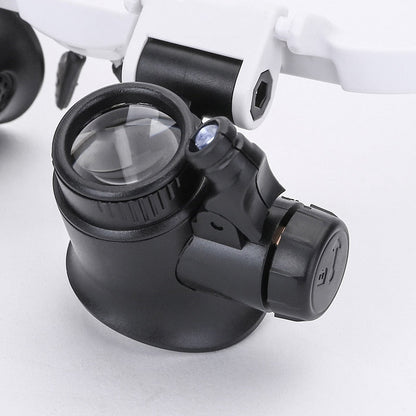 Adjustable LED enlargement glasses with 8x, 15x and 23x enlargement for hobbies and precision work 4