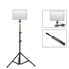 Adjustable LED light stand for photography and video - 1.1 m height, robust aluminum tripod with lamp 4