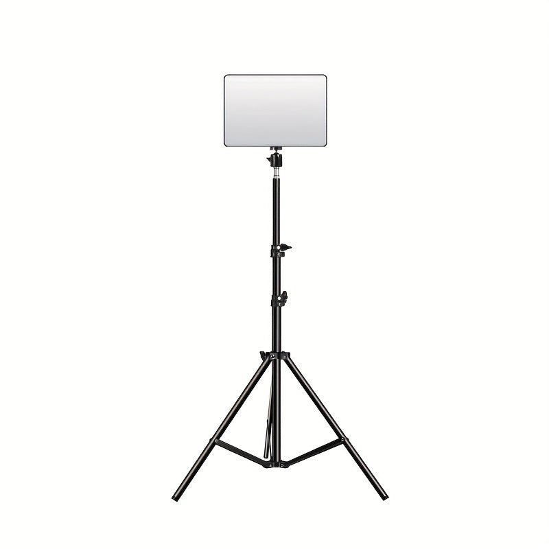 Adjustable LED light stand for photography and video - 1.1 m height, robust aluminum tripod with lamp 5