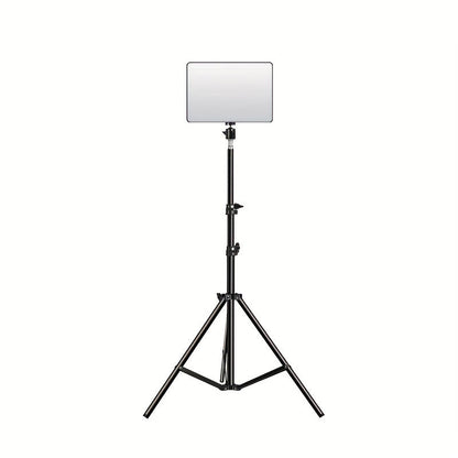 Adjustable LED light stand for photography and video - 1.1 m height, robust aluminum tripod with lamp 5