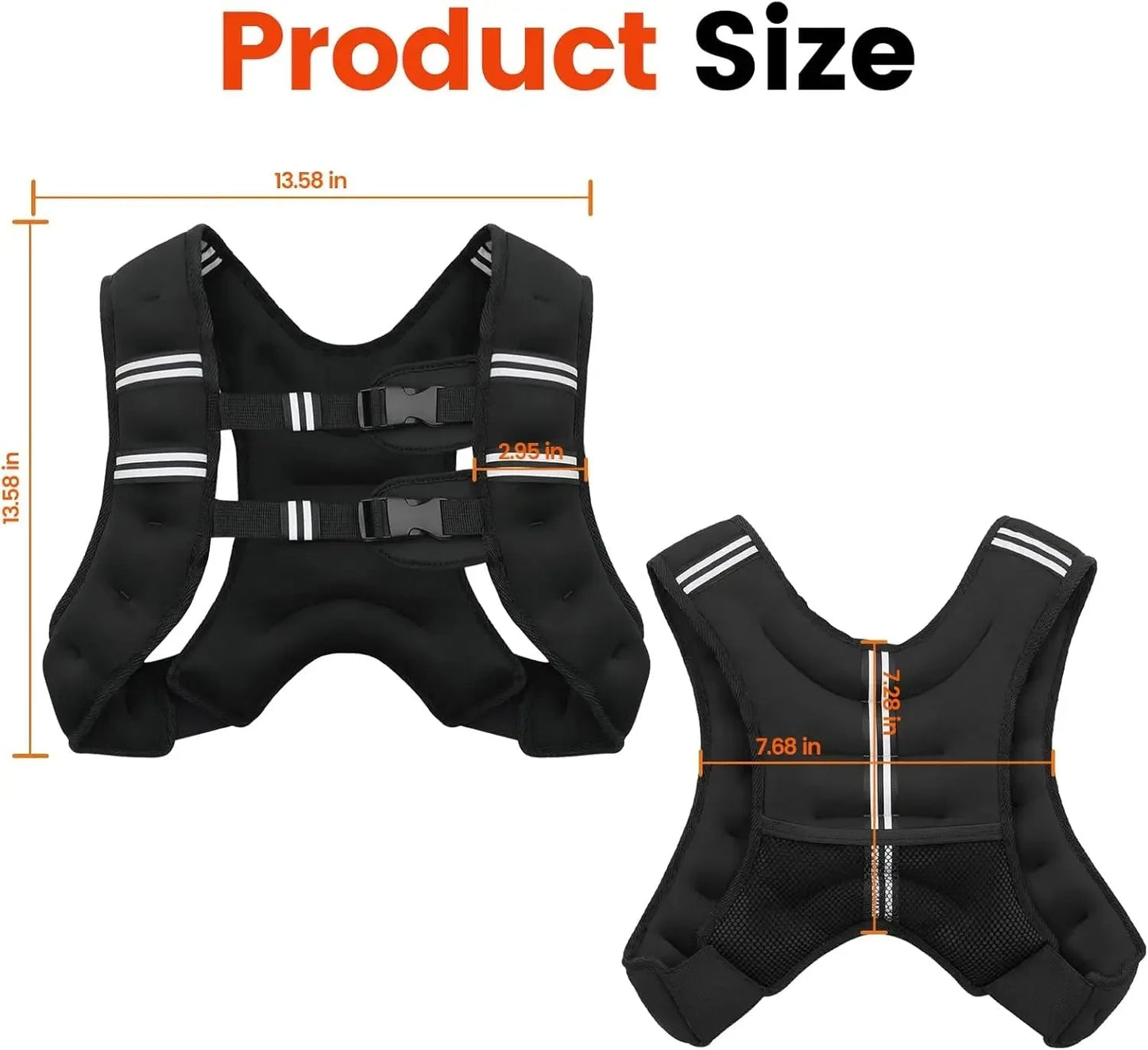 Adjustable Weighted Vest with Reflective Stripes 2
