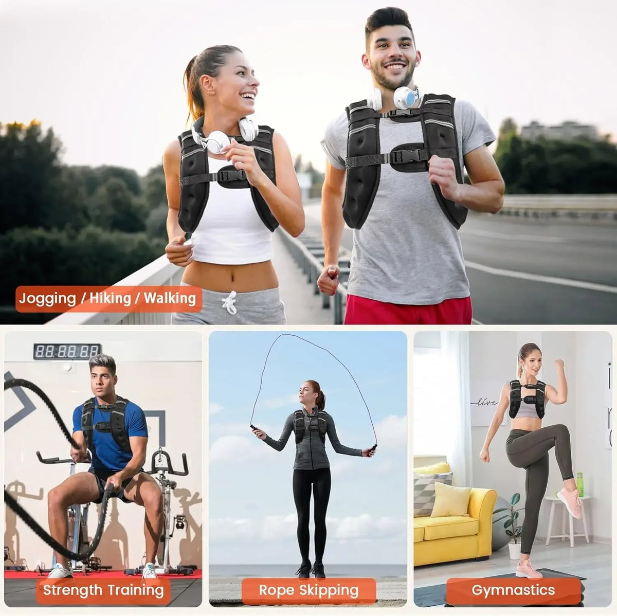 Adjustable Weighted Vest with Reflective Stripes 3