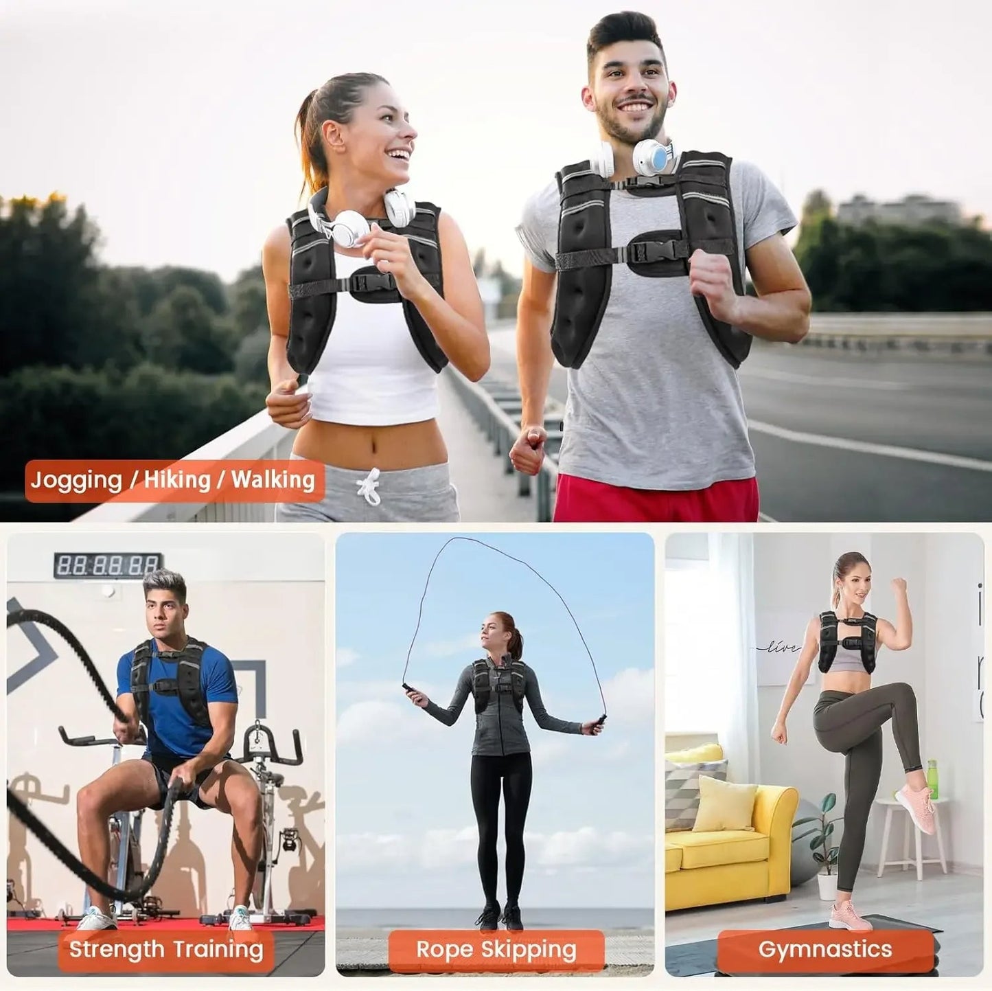 Adjustable Weighted Vest with Reflective Stripes 3