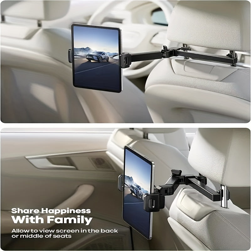 Adjustable tablet holder for the car transfer - fits 5 to 14 devices, secure and versatile tablet stand for the trip 5
