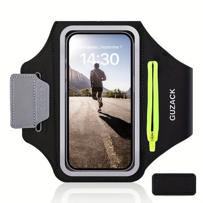 Adjustable telephone holder with hearingphone compartment fits the arm sizes 26-42 cm, compatible with iPhone and galaxy 1