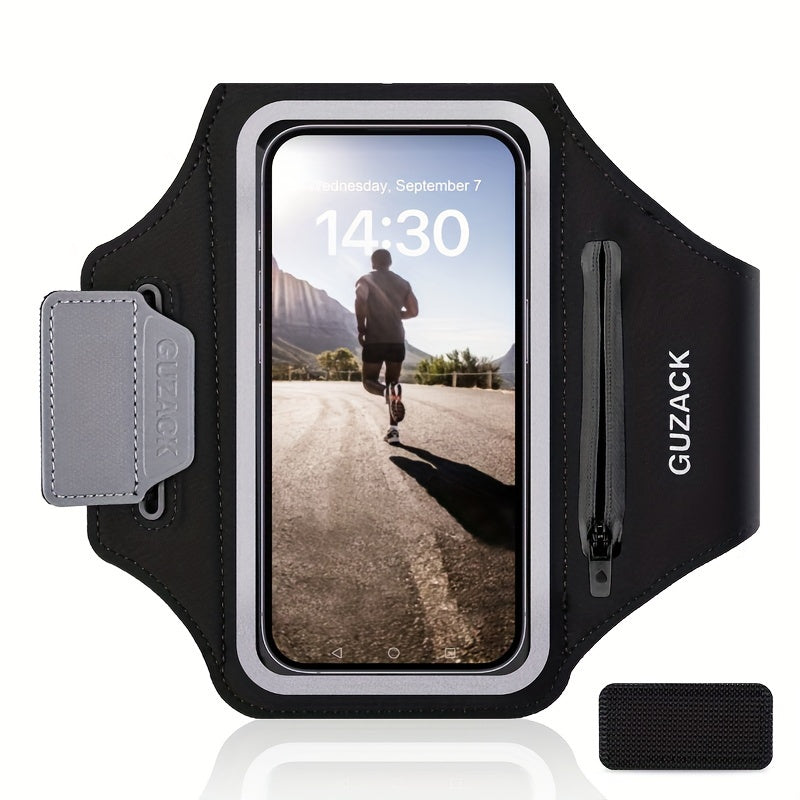 Adjustable telephone holder with hearingphone compartment fits the arm sizes 26-42 cm, compatible with iPhone and galaxy 2