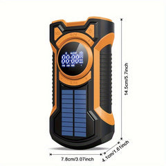 All-in-one emergency radio with hand crank, solar panel, flashlight and USB charger ideal for camping and outdoor use 2