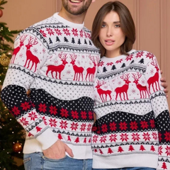 Alraiba | Warm Christmas sweaters for couples | Reindeer 0
