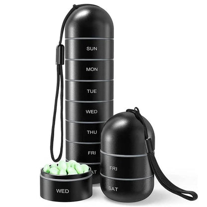 Aluminum 7 Days Portable Pill Organizer for Travel, Pill Box Pill Container 4
