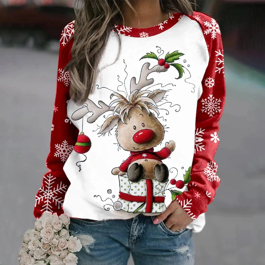 Aneeqa | Modern Reindeer Christmas Sweater for Women | Festive 4