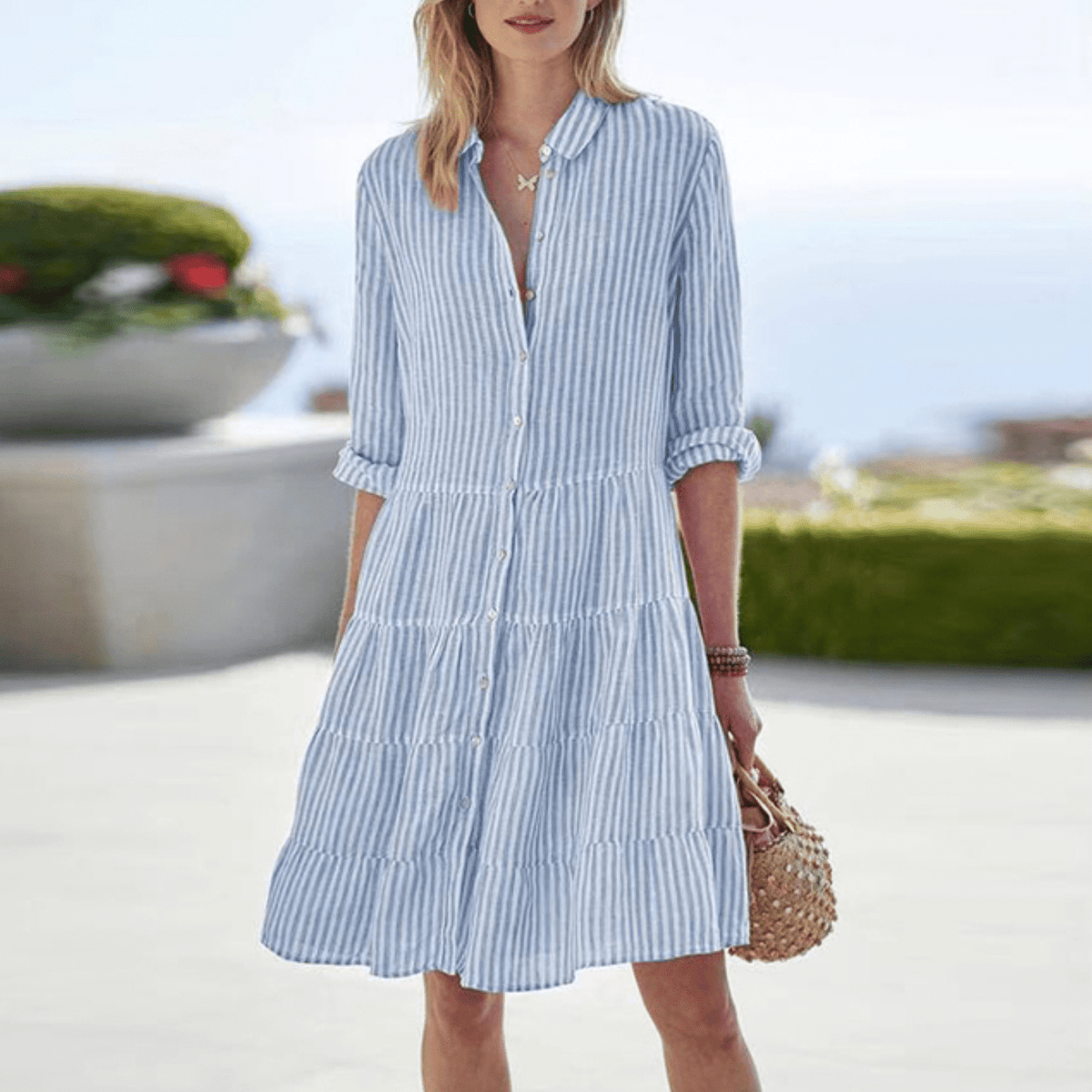 Anna – Striped Summer Dress 0