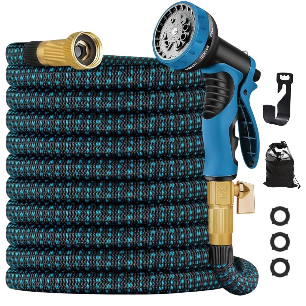 AquaFlex | Adjustable Lightweight Garden Hose with Multi-Pattern Spray Nozzle 3