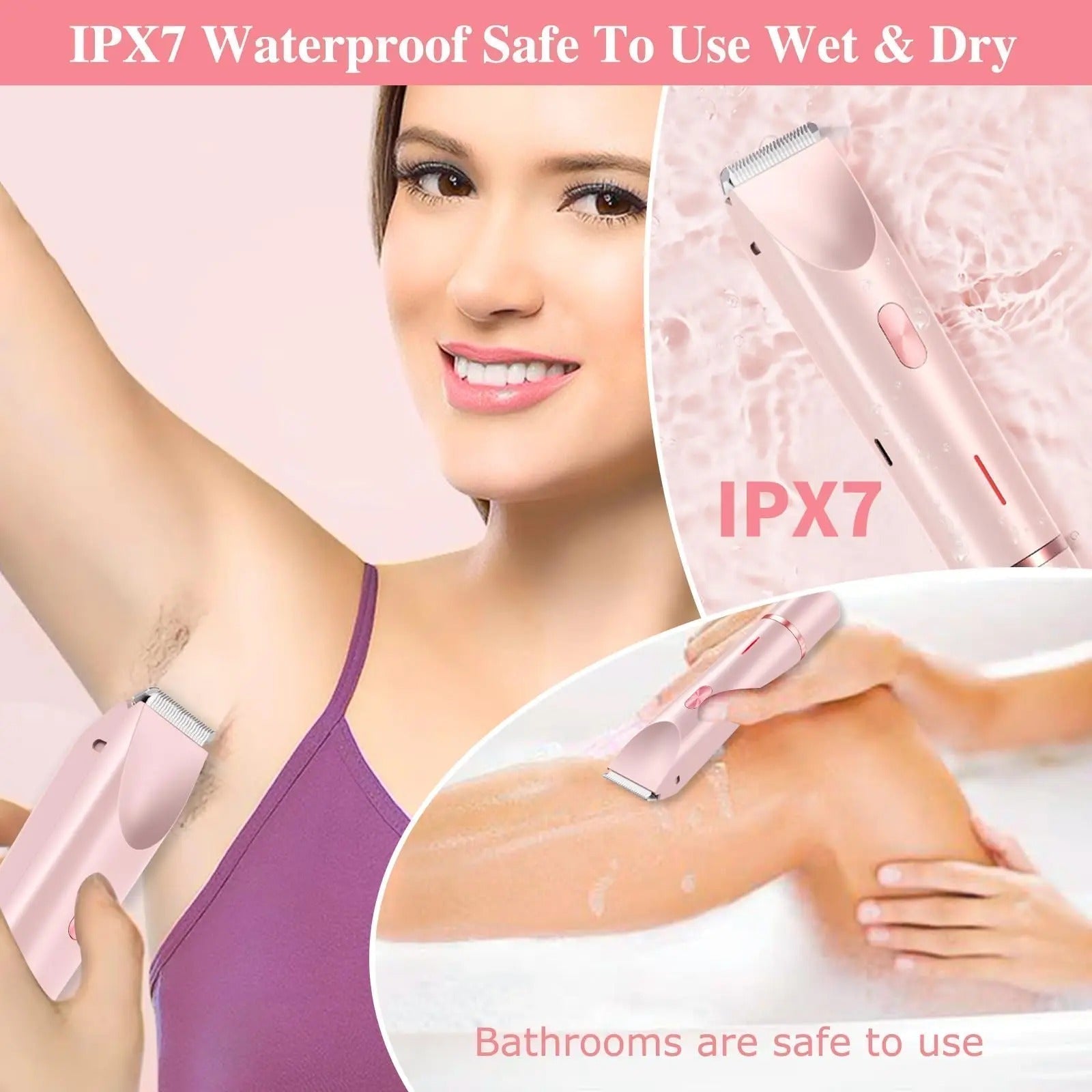 AquaGlow | Waterproof Rechargeable Bikini Trimmer for Smooth Skin Shaving 2