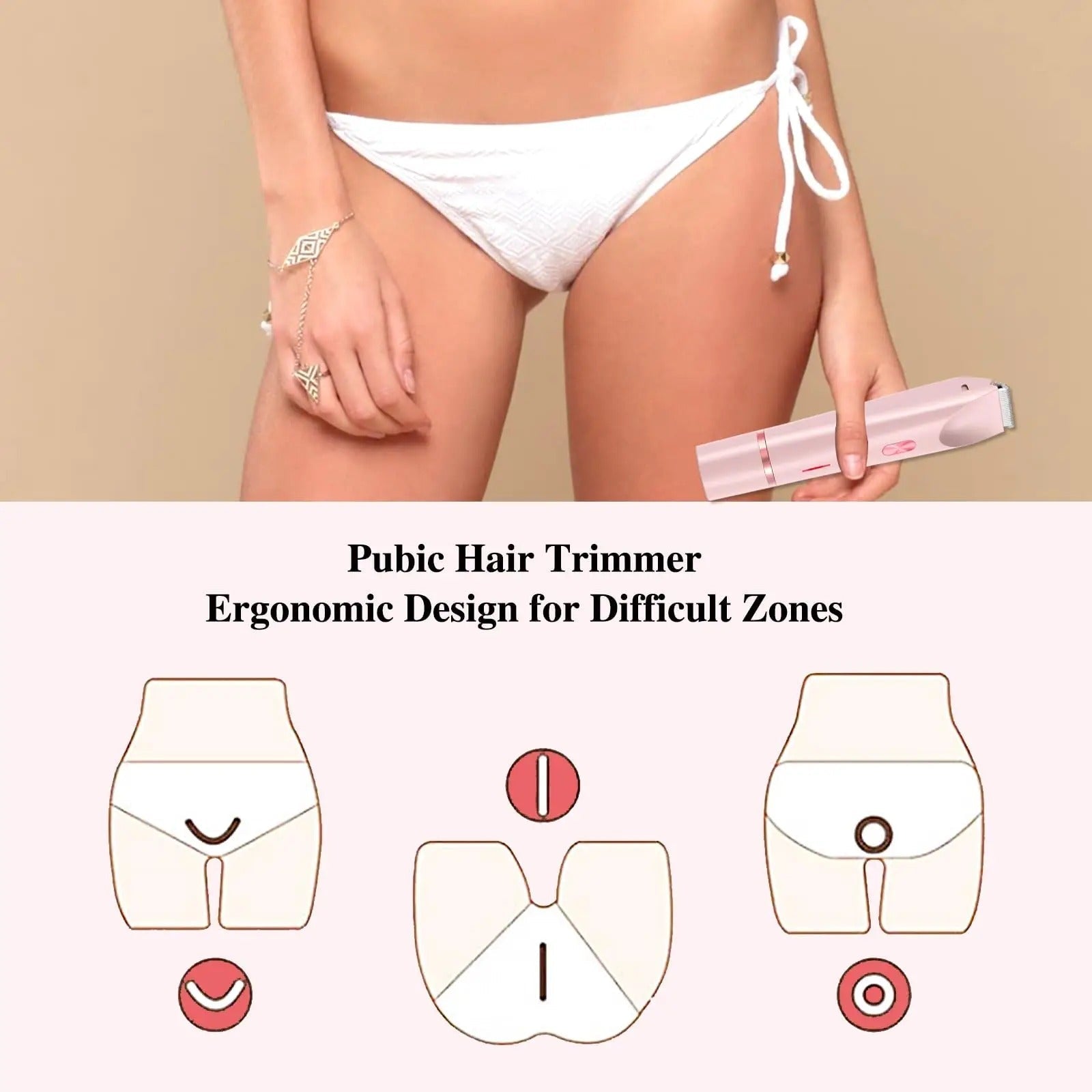 AquaGlow | Waterproof Rechargeable Bikini Trimmer for Smooth Skin Shaving 4