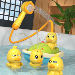 AquaTots | Bath Toy Set with Floating Ducks and Gentle Water Sprayer for Kids 2