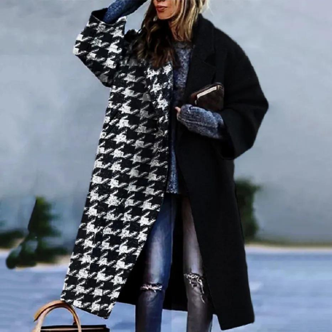 Aya | Long women's coat with stylish designer patterns 3