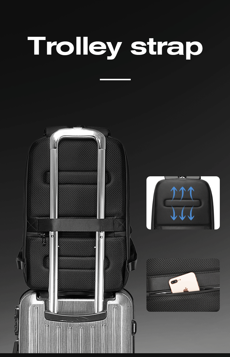 BANGE Anti-Theft Hard Shell Backpack with TSA Lock and USB Port 8