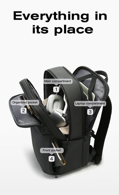 BANGE Bestseller: Slim, waterproof 15.6-inch laptop backpack for business and school 4
