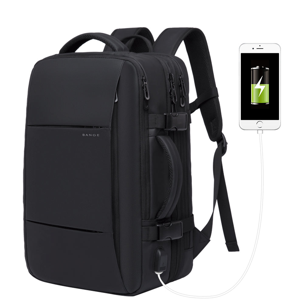BANGE Business Trip Travel Waterproof Expansion Backpack Flight Approved Carry-On Luggage Backpack 1