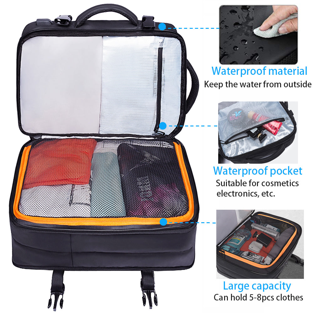 BANGE Business Trip Travel Waterproof Expansion Backpack Flight Approved Carry-On Luggage Backpack 3