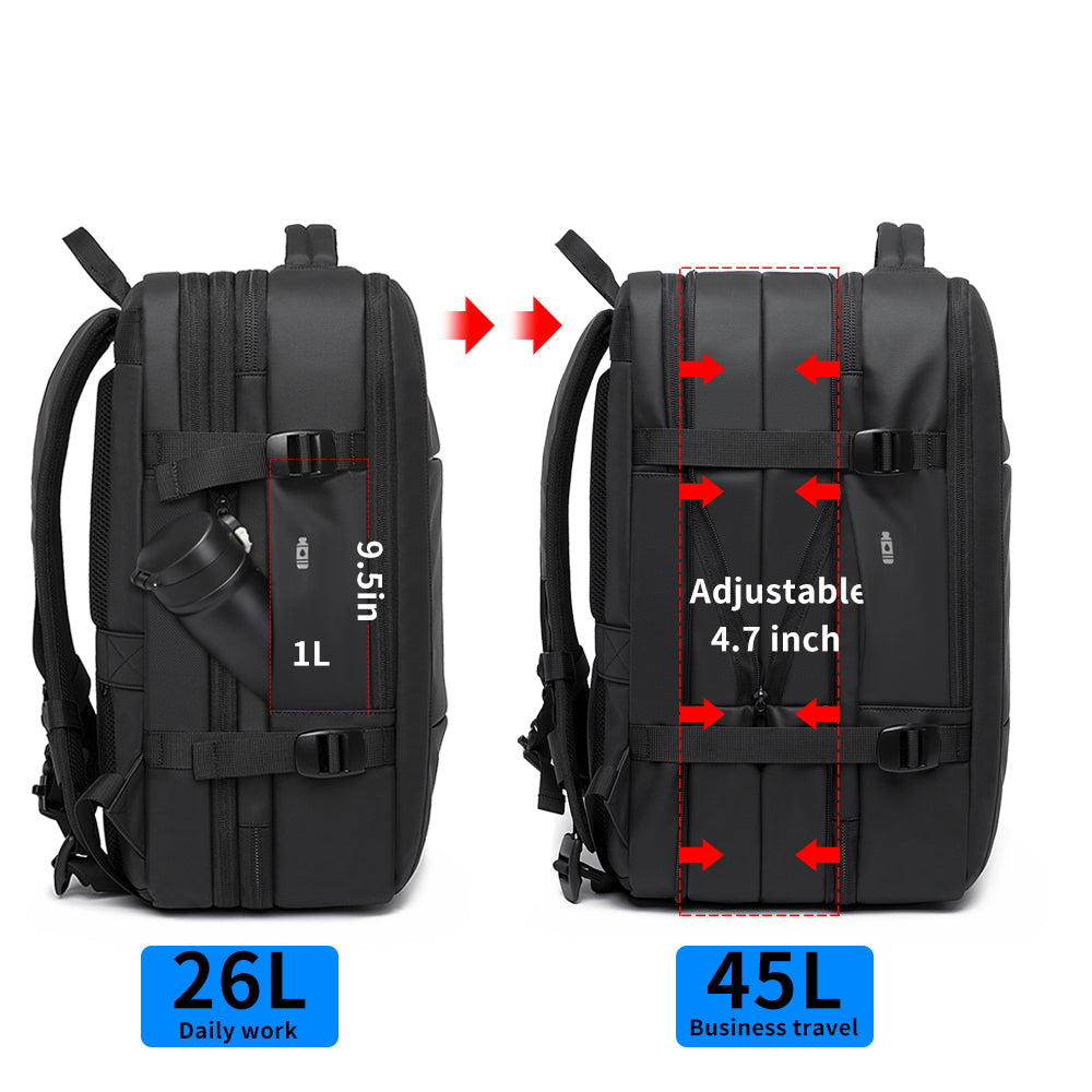 BANGE Business Trip Travel Waterproof Expansion Backpack Flight Approved Carry-On Luggage Backpack 5