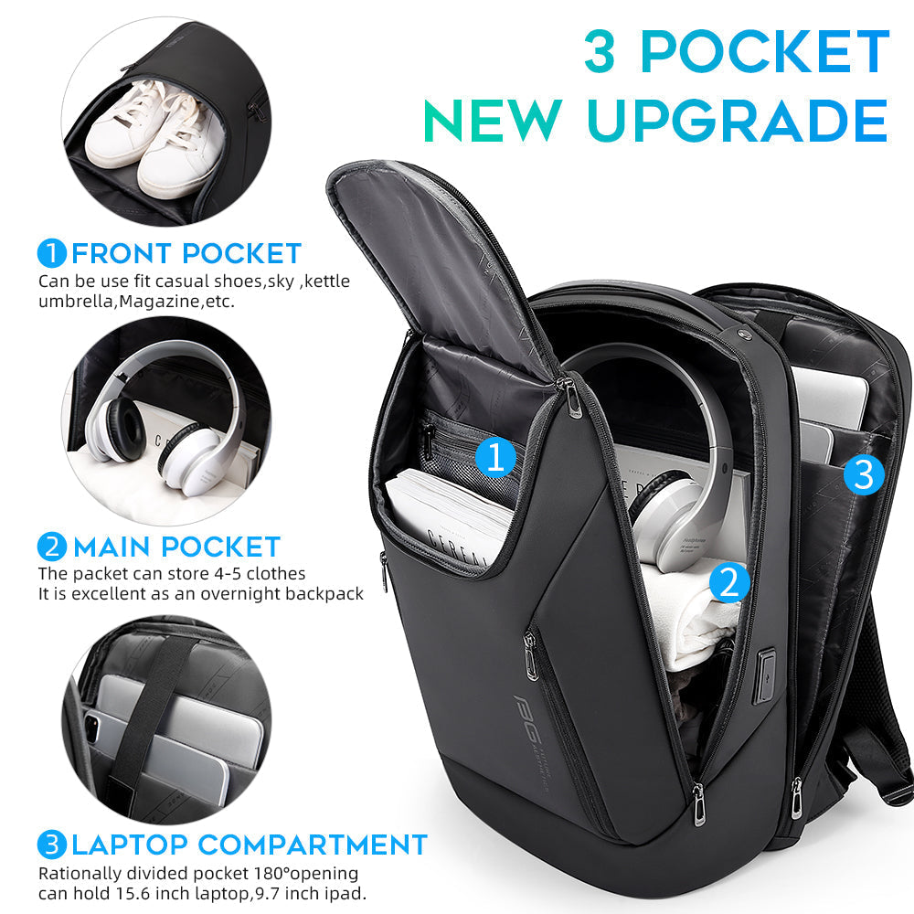 BANGE Business Waterproof Backpack Suitable for 15.6 inch Laptop Backpack with USB Charging 2