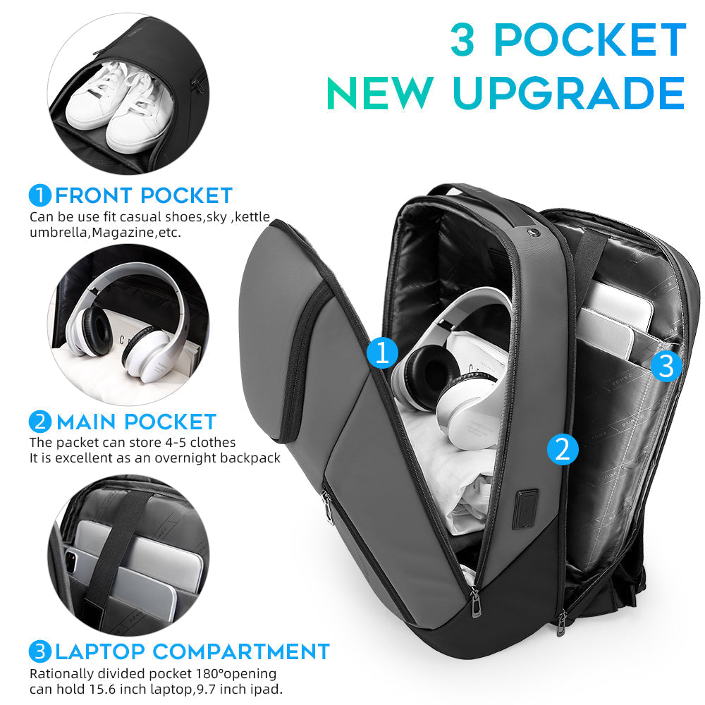 BANGE Business Waterproof Backpack Suitable for 15.6 inch Laptop Backpack with USB Charging 8
