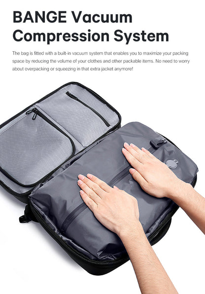 BANGE Hot Sale New Arrival 50L TSA Lock Waterproof Men Vacuum Compression 1