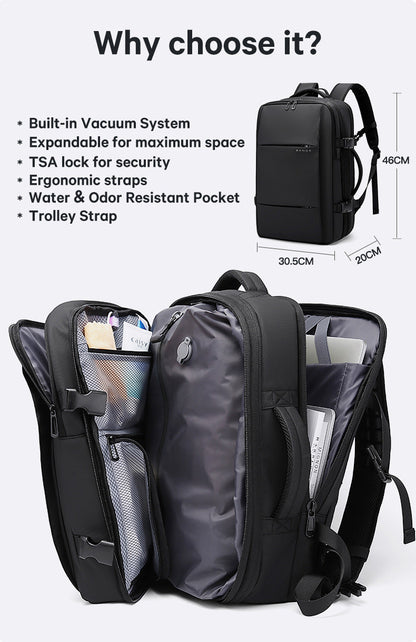BANGE Hot Sale New Arrival 50L TSA Lock Waterproof Men Vacuum Compression 2