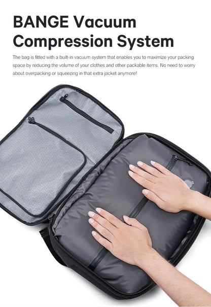 BANGE Hot Sale New Arrival 50L USB TSA Lock Weight Handle Waterproof Men Vacuum Compression Laptop Backpack 2