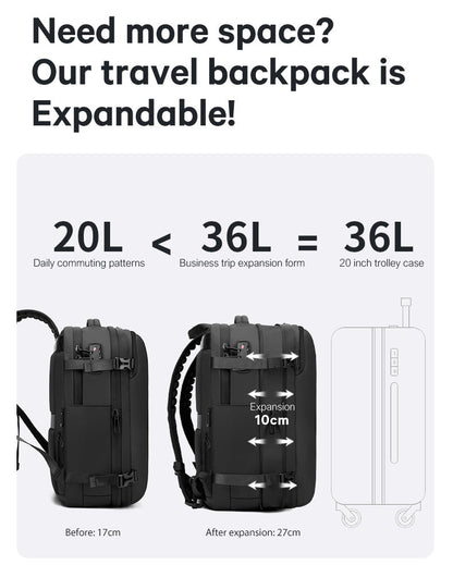BANGE Hot Sale New Arrival 50L USB TSA Lock Weight Handle Waterproof Men Vacuum Compression Laptop Backpack 7