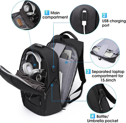 BANGE Lightweight Travel Backpack, Laptop Backpack for 15.6 inch Notebooks, Fashionable Work Backpacks for Everyday Use for Men and Women 2