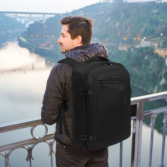 BANGE Men's 40-Liter Travel Backpack, FAA Flight-Approved Weekender Bag (3-Compartment Backpack) 0