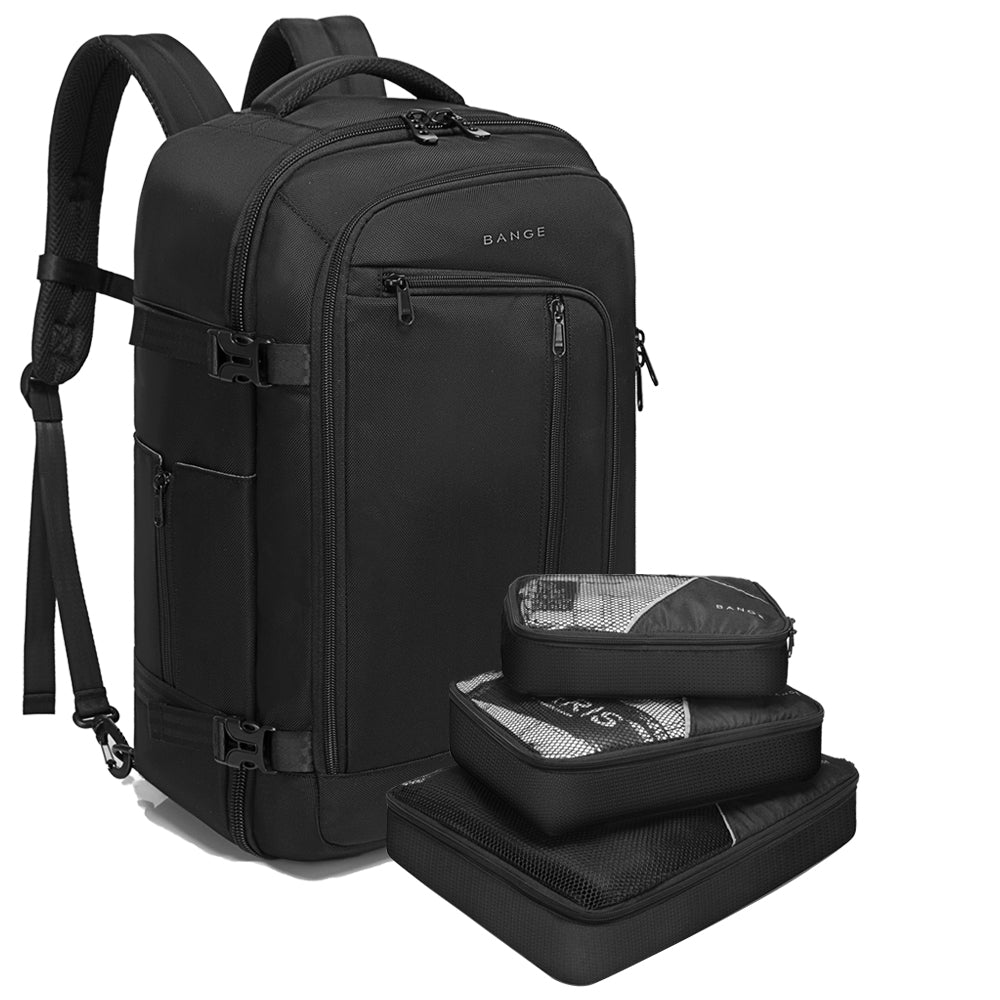 BANGE Men's 40-Liter Travel Backpack, FAA Flight-Approved Weekender Bag (3-Compartment Backpack) 1
